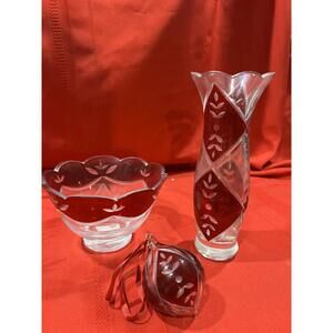 Lenox Crimson Splendor pattern Vase, Bowl & Ornament